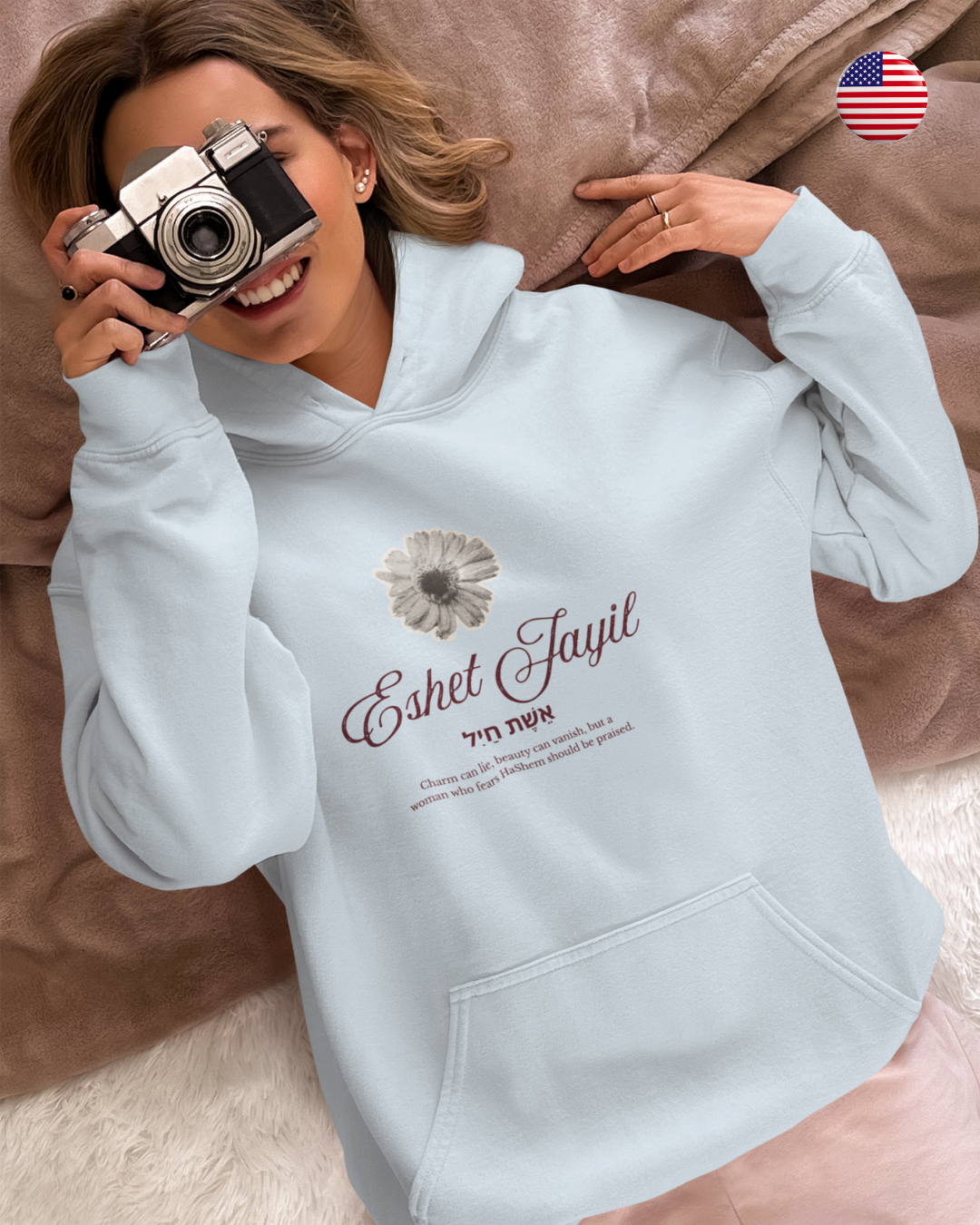 "Eshet Jayil" Vintage Floral Hoodie