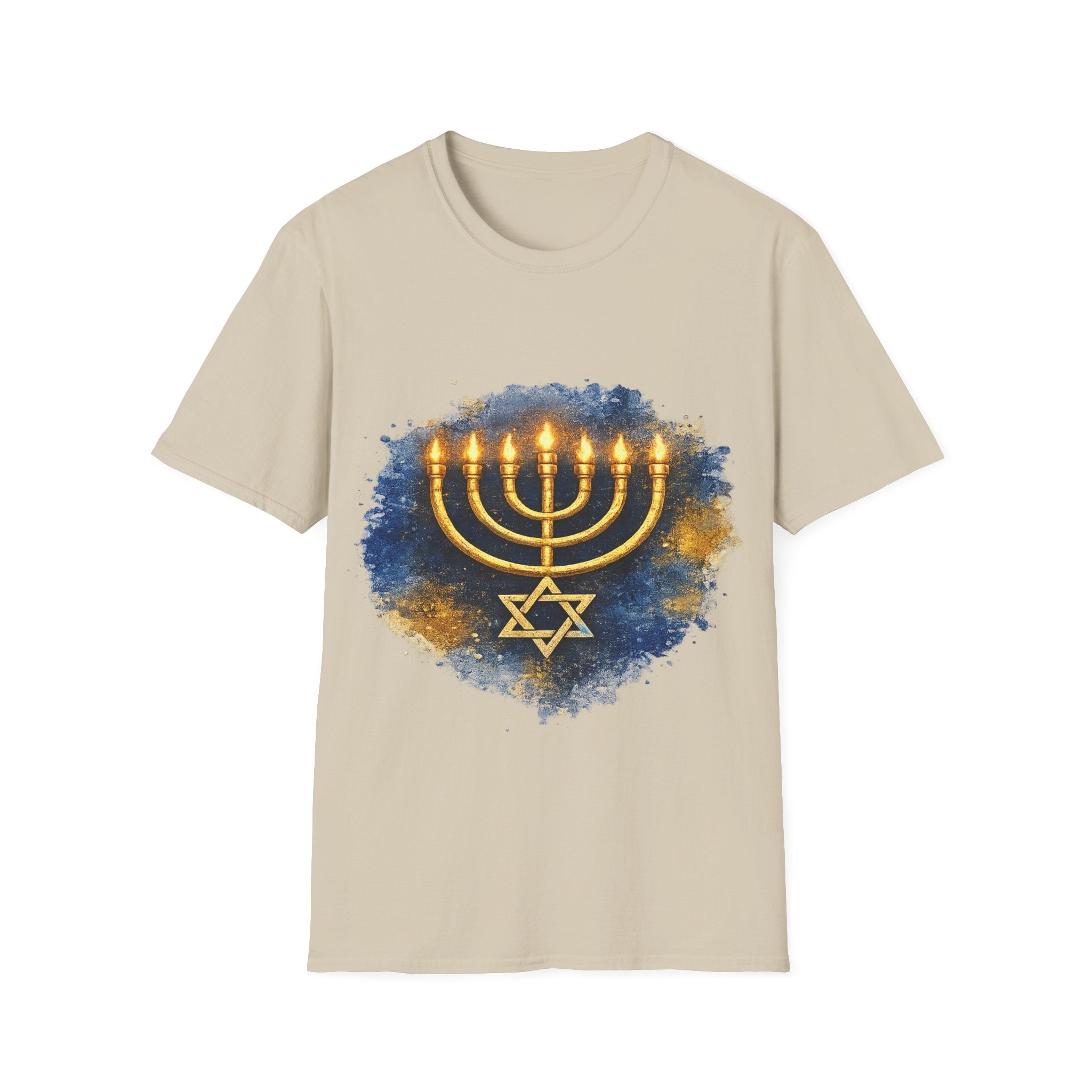 Menorah T-Shirt – Camiseta Judía con Diseño Dorado | Identidad, Luz y Propósito