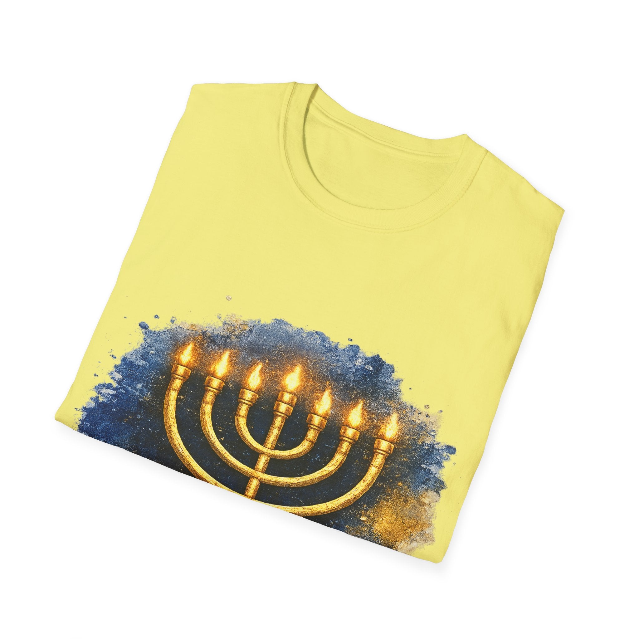 Menorah T-Shirt – Camiseta Judía con Diseño Dorado | Identidad, Luz y Propósito