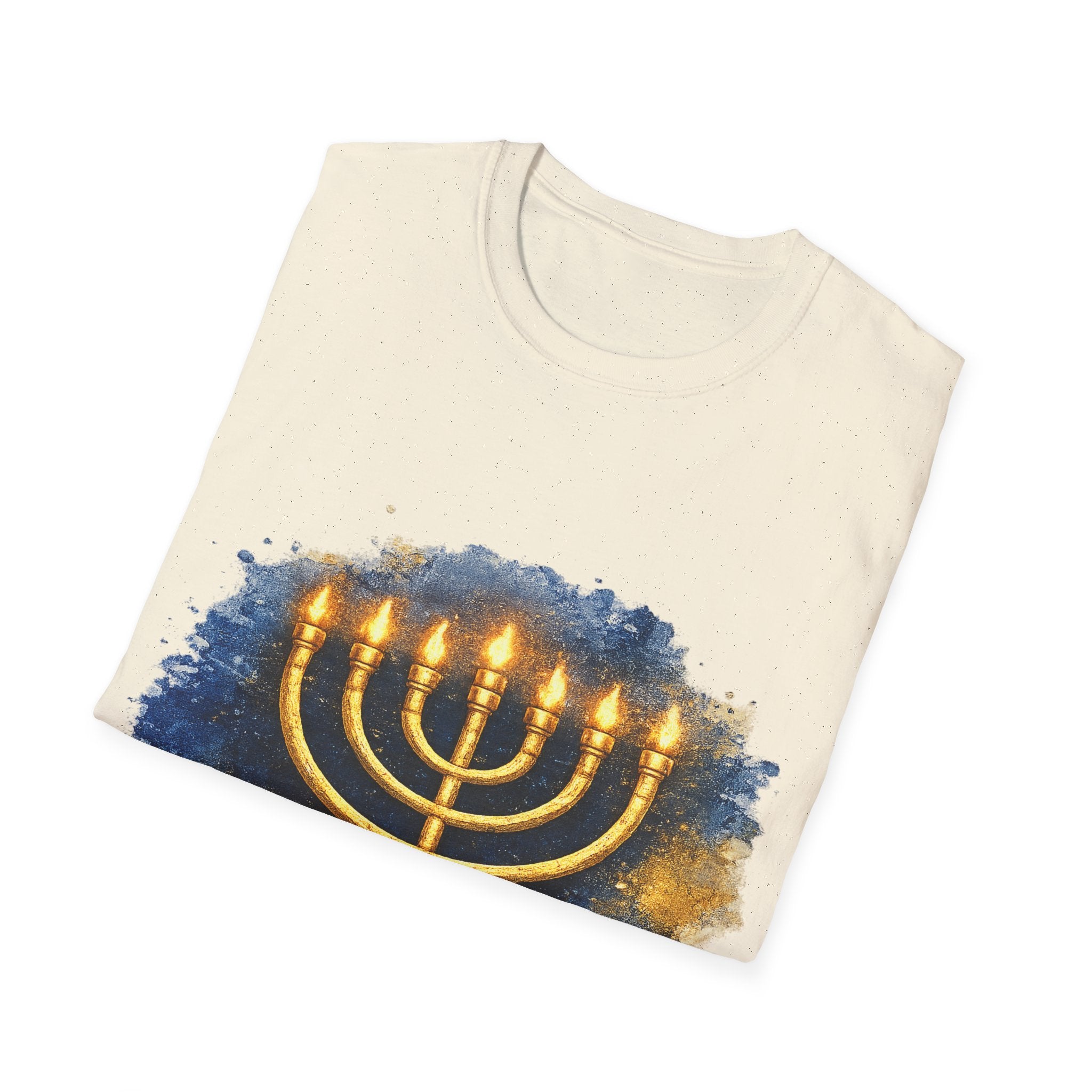 Menorah T-Shirt – Camiseta Judía con Diseño Dorado | Identidad, Luz y Propósito
