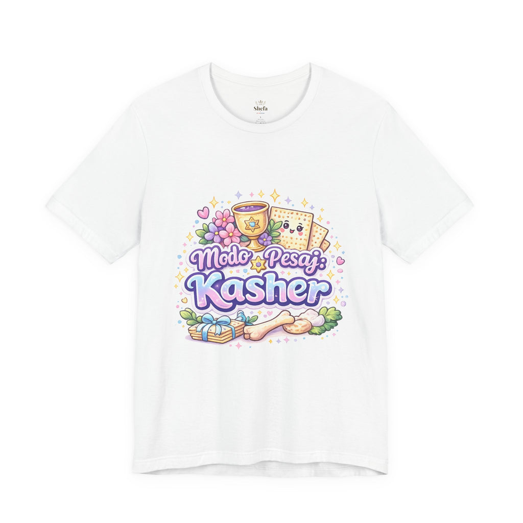 Modo Pesaj: Kasher | Camiseta Judía Kawaii | Diseño Divertido Sin Jametz