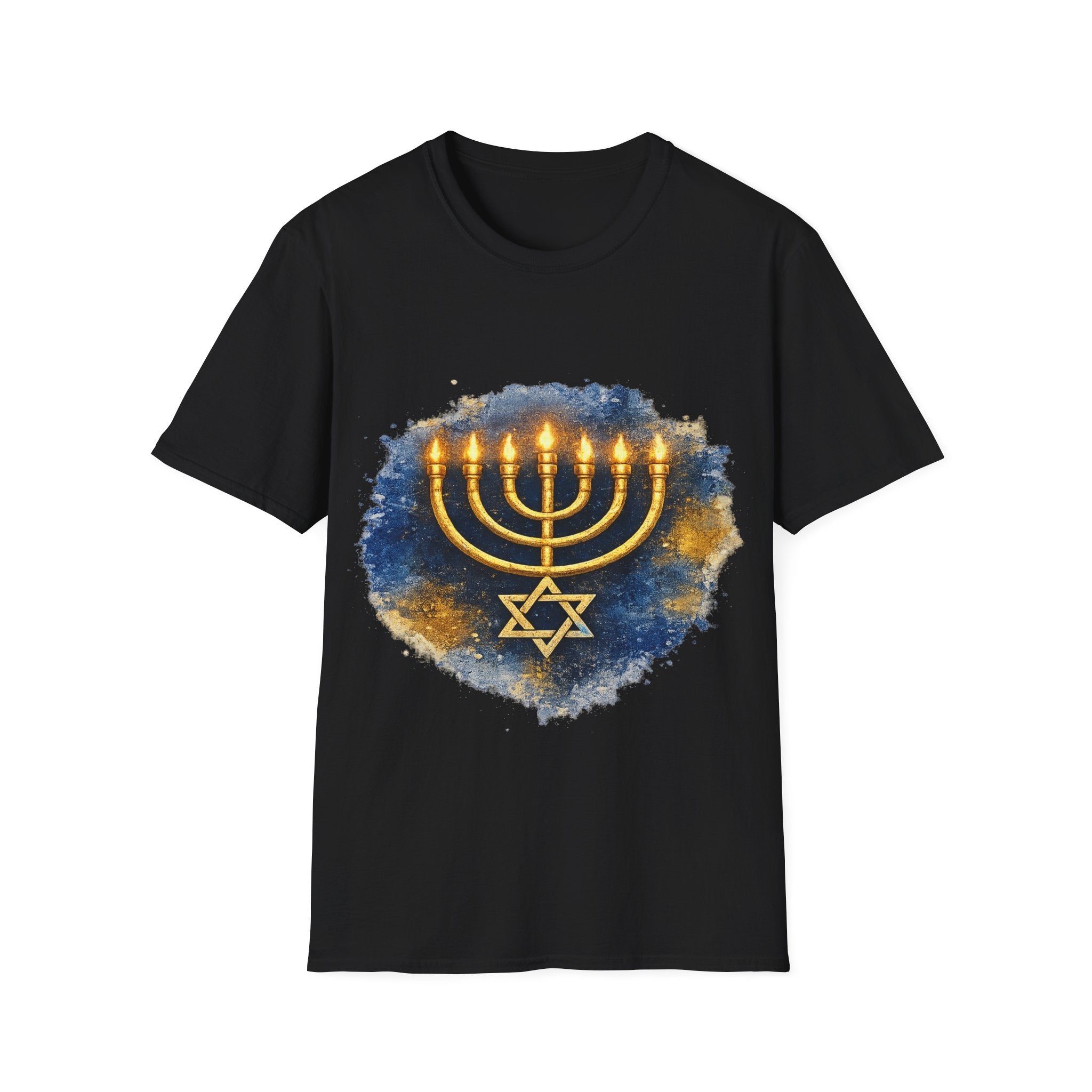 Menorah T-Shirt – Camiseta Judía con Diseño Dorado | Identidad, Luz y Propósito