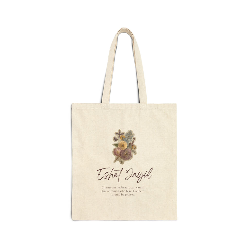 Tote Bag Vintage Bouquet: "Eshet Jayil" (En)