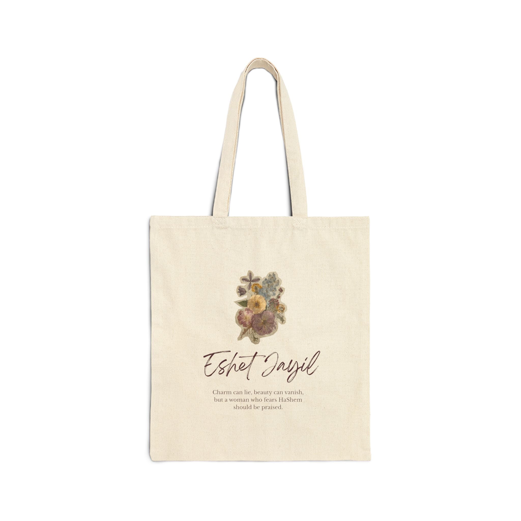 Tote Bag Vintage Bouquet: "Eshet Jayil" (En)