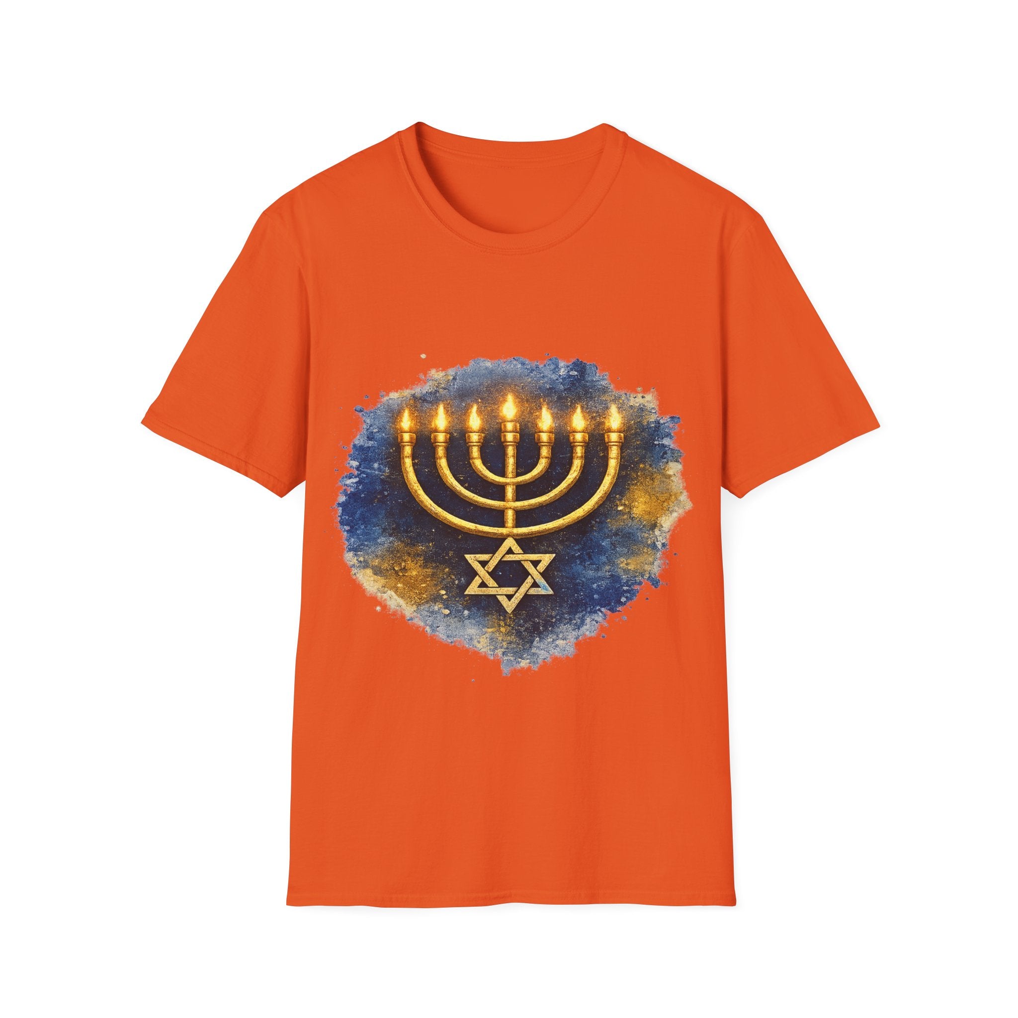 Menorah T-Shirt – Camiseta Judía con Diseño Dorado | Identidad, Luz y Propósito