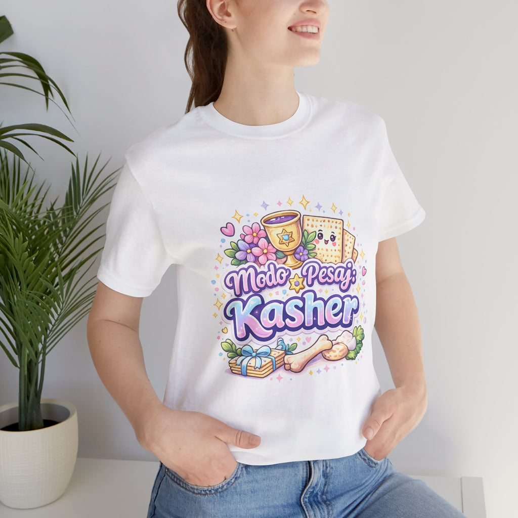 Modo Pesaj: Kasher | Camiseta Judía Kawaii | Diseño Divertido Sin Jametz