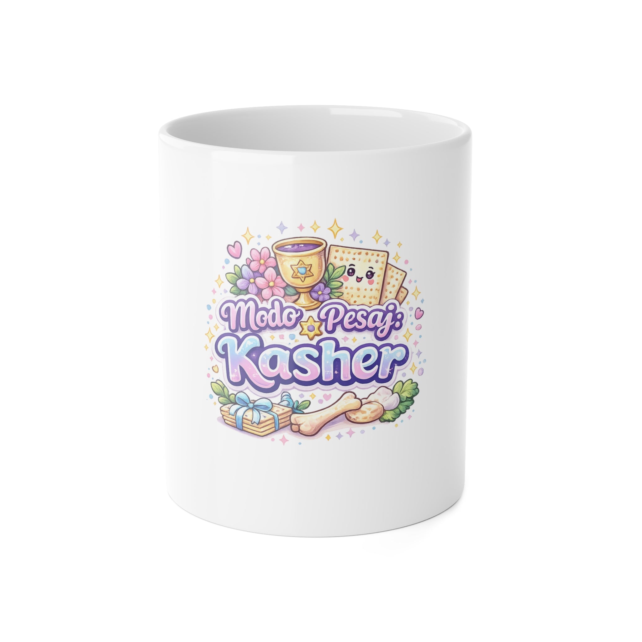 Pesach Kosher Mug — Cute Passover Seder Design ("Modo Pesaj Kasher")
