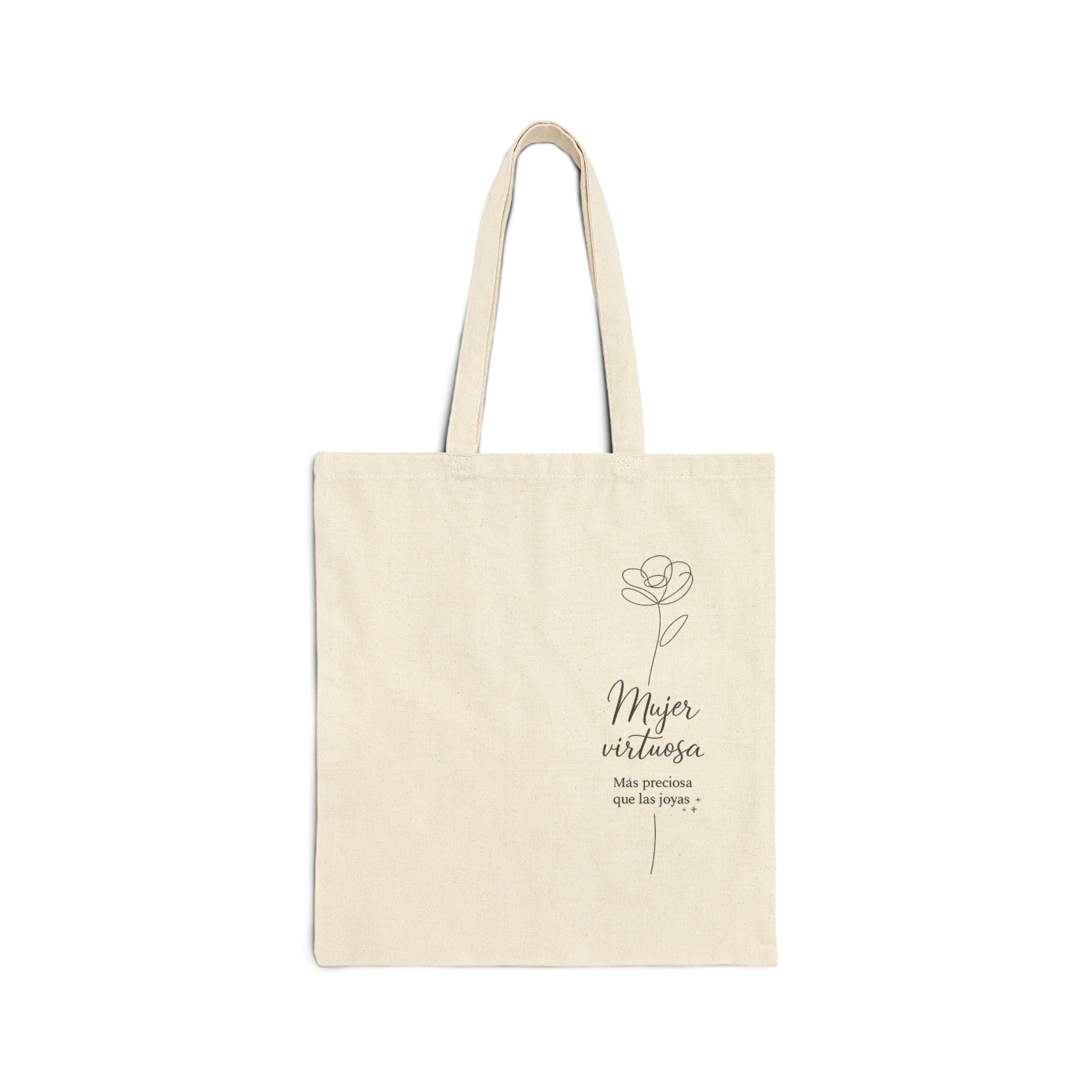 "Mujer Virtuosa" Spanish Canvas Tote Bag