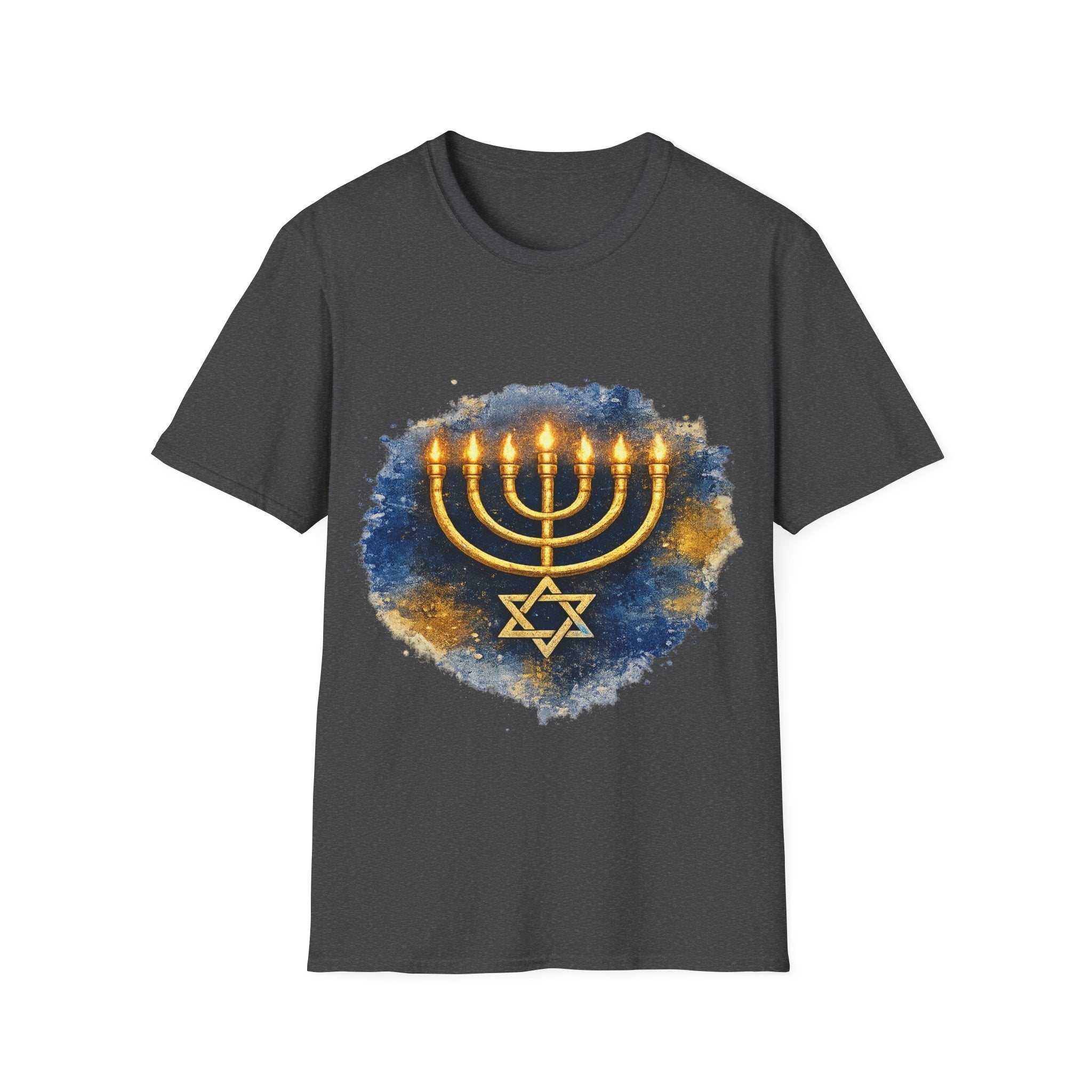 Menorah T-Shirt – Camiseta Judía con Diseño Dorado | Identidad, Luz y Propósito