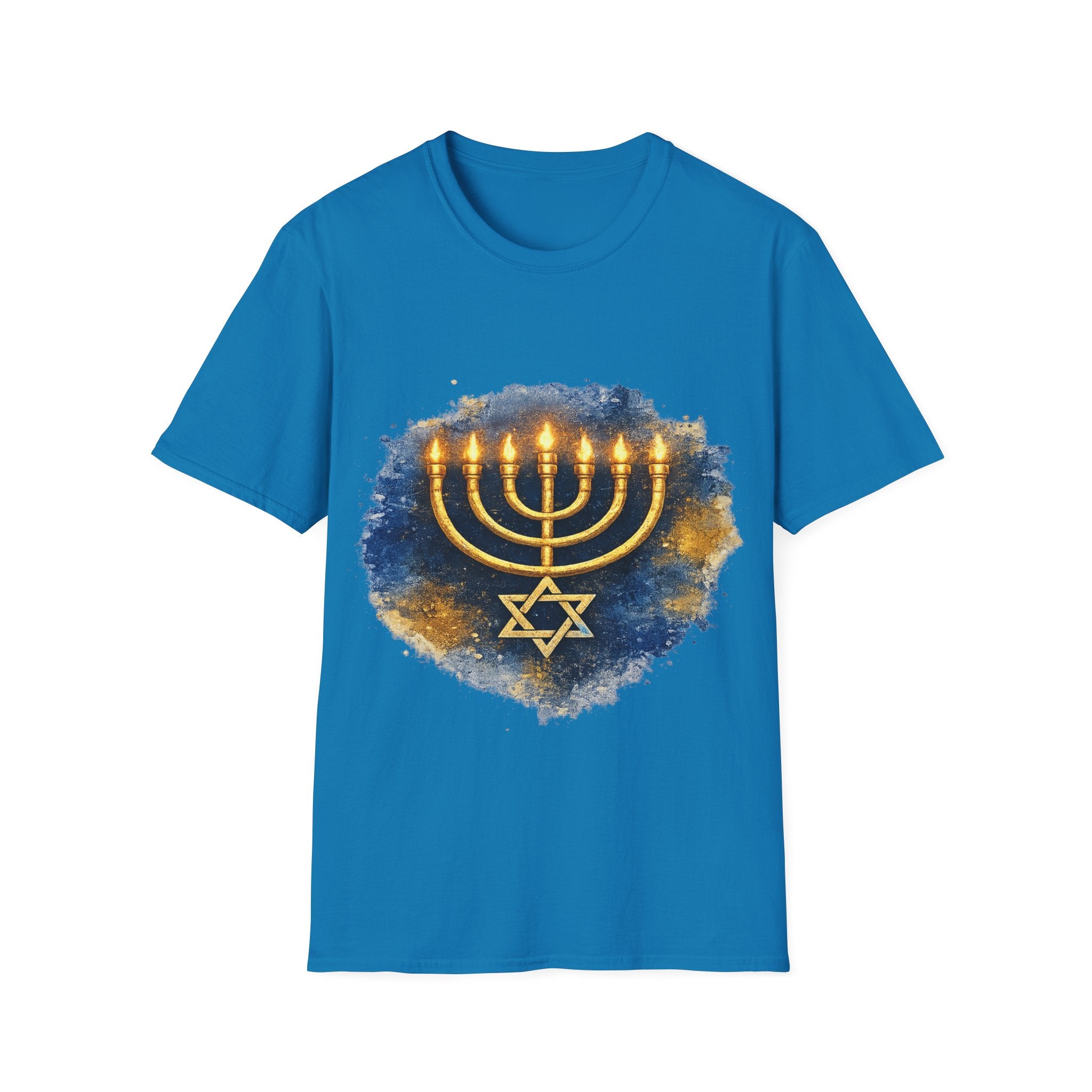 Menorah T-Shirt – Camiseta Judía con Diseño Dorado | Identidad, Luz y Propósito