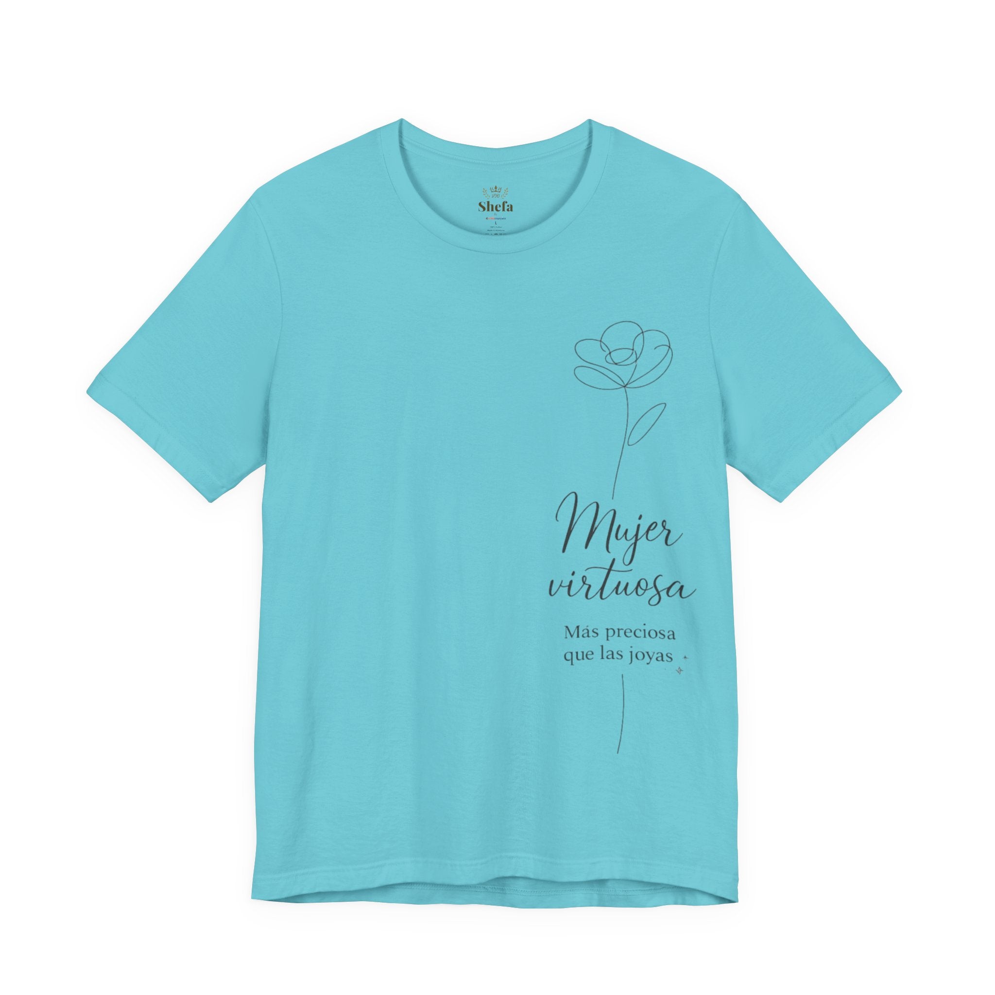 Camiseta "Mujer Virtuosa" Soft-Cotton | Colección Iyar (Diseño Lateral)