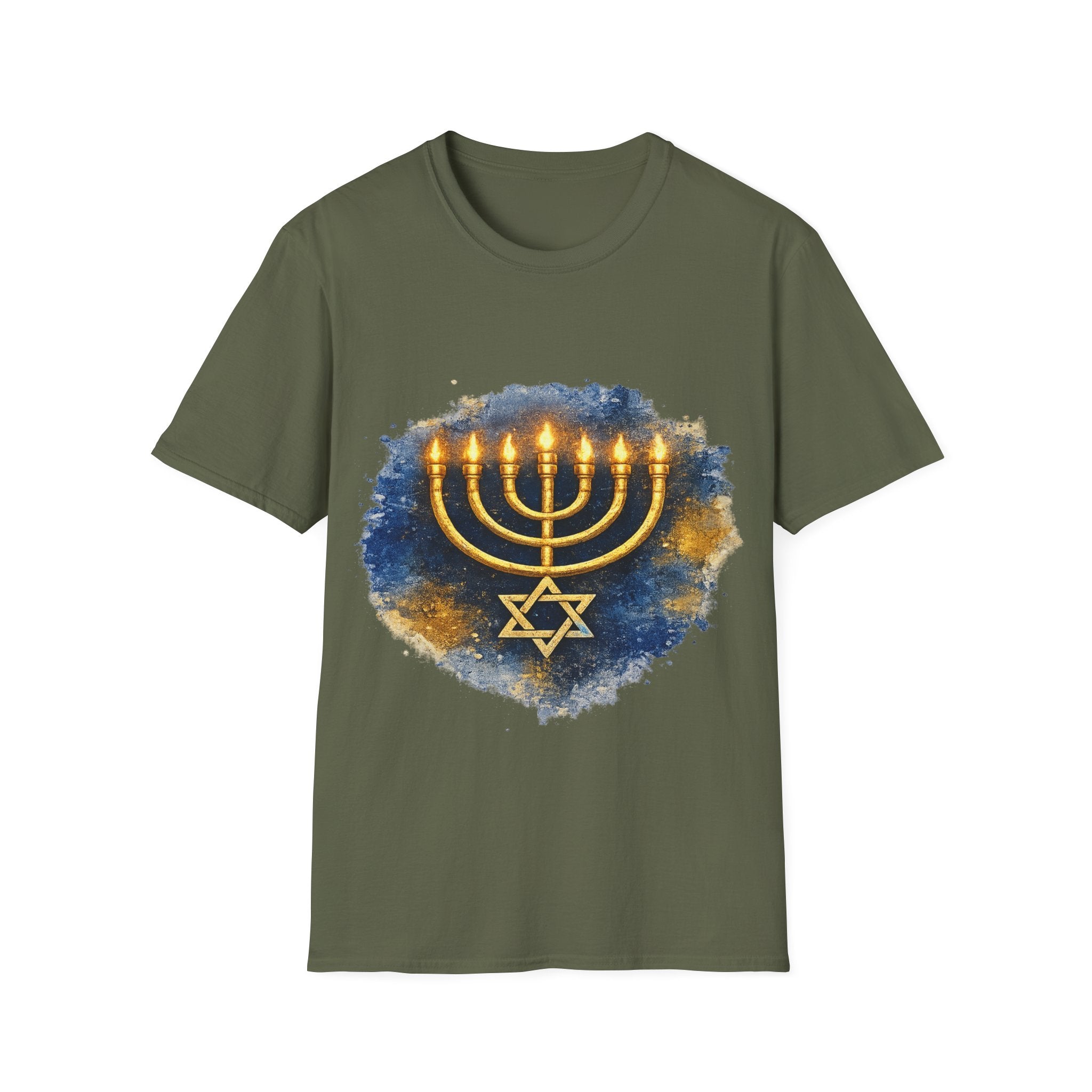 Menorah T-Shirt – Camiseta Judía con Diseño Dorado | Identidad, Luz y Propósito